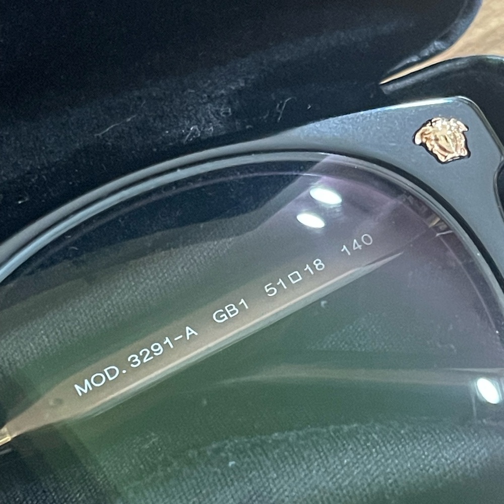 Versace Black Eyeglasses w/Case - Picture 3 of 4